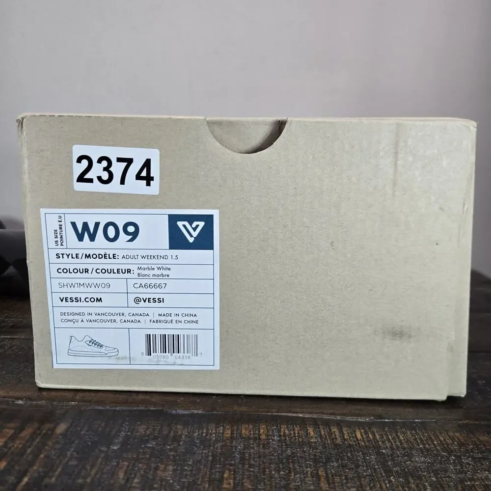 Vessi Weekend 1.5 Sneaker Womens Size 9 Waterproof Shoes Marble White
